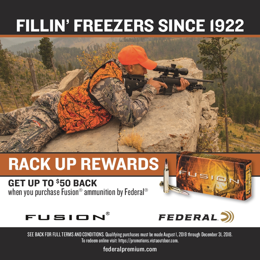 Outdoor Brands Promotion Center Rack Up Rewards R9834 Entry Form Purchase One 1 Box Of Fusion Ammunition And Receive A 5 00 Rebate Limit 10 Bo